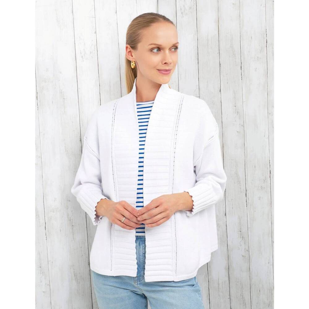 NEW INCASHMERE swing cardigan in white